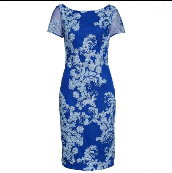 JS Collections Soutache Cocktail Sheath Dress.8 - Picture 6 of 11